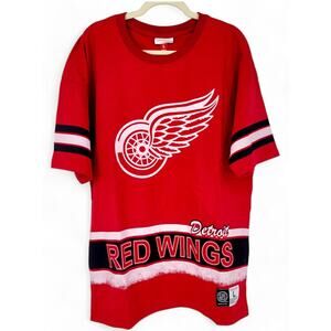Mitchell & Ness Detroit Red Wings Oversize Large Shirt Red NHL Authentic License